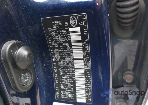 2012 Toyota Corolla S z USA, uszkodzony, nr VIN 2T1BU4EE4CC869137